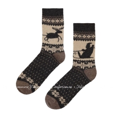 Мужские теплые шерстяные носки Marilyn Angora no terry X53 Santa Claus & Reindeer