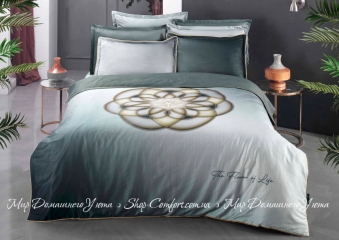 Сатиновое постельное белье Sarev The Flower of Life gri евро