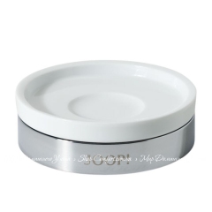 Круглая керамическая мыльница JOOP! Chromeline 010010010 white/сhrom