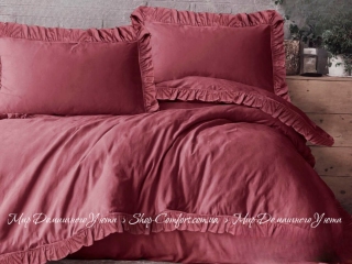Постельное белье с рюшами из вареного хлопка La Maison Weens cherry евро