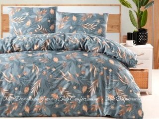 Постельное белье с простыней на резинке First Сhoice Homesko Karel green евро