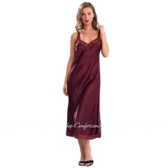 Длинная бордовая комбинация Mia-Amore Виктория 7108-1