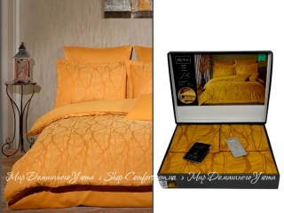 Однотонное постельное белье из тенсела Istanbul Lotus gold евро