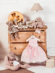 Платье-комплект+акс Les Gamins 805567N для малышей розовый
