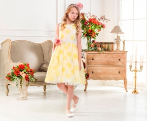 Платье-комплект+акс Les Gamins 805552 для девочек желтый