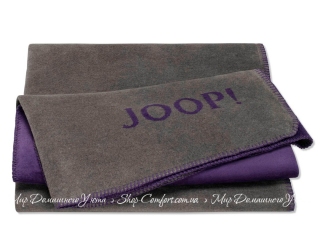 Хлопковый плед JOOP! Uni-Doubleface Schiefer-Violett 150х200