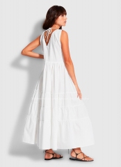 Длинное летнее хлопковое платье Seafolly 54608-DR white