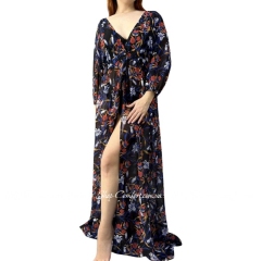 Длинная пляжная туника-халат Shato ST 272 24 navy flower