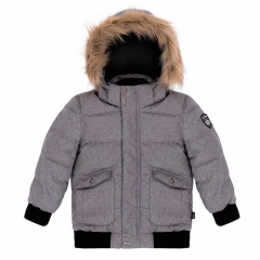 Куртка-бомбер зимняя Deux par Deux W53 для мальчиков серый