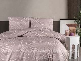 Постельное белье с простыней на резинке First Сhoice Homesko Donis lilac евро
