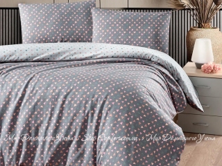Хлопковое постельное белье First Сhoice Homesko Eldon grey ранфорс евро
