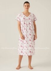 Женская трикотажная ночная сорочка с коротким рукавом Hays 753019 розовая