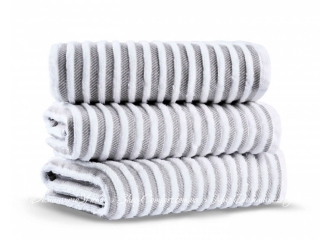 Махровое полотенце Lappartement Terry Striped 50х90 white/dark grey