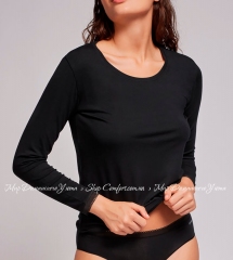 Женская футболка с длинным рукавом Gisela Undies 1/0123 черная