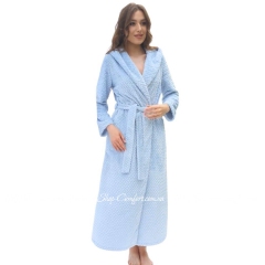 Голубой женский длинный теплый халат Shato 2338