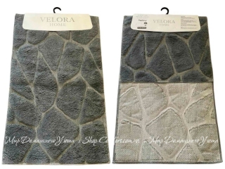 Набор темно-серых хлопковых ковриков Velora Home Stone Antrasit 60х100+50х60