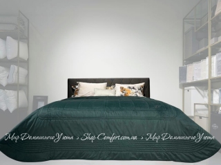 Зеленое бархатное покрывало Blumarine Blu Velvet Pine 270х270