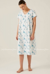 Женская трикотажная ночная сорочка с коротким рукавом Hays 753019 голубая