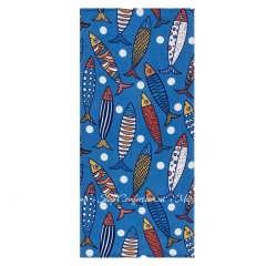 Хлопковое пляжное полотенце Maisonette Rainbow Fisch 75х150 велюр/махра (8699965141075)