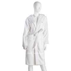 Женский белый махровый халат с капюшоном Blumarine Benessere Bianco