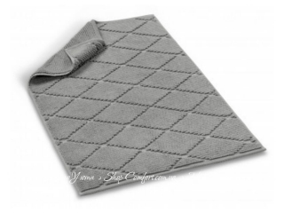 Хлопковый коврик для ванной комнаты Lappartement Diamond dark grey 60х90