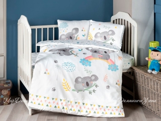 Сатиновое постельное белье First Choice 3D Koala для новорожденных