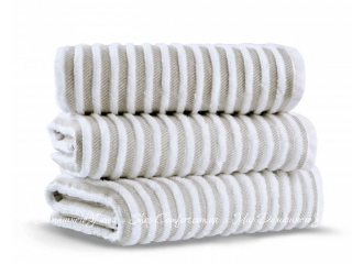Махровое полотенце Lappartement Terry Striped 50х90 white/warm grey