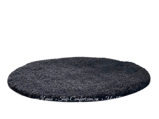 Круглый серый однотонный коврик Aquanova Musa Caviar