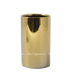 Керамический стакан для зубных щеток Spirella Tube золотой
