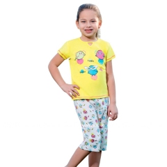 Детская трикотажная пижама шорты с футболкой RolyPoly RP1061 желтая
