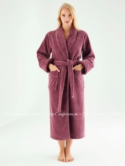 Теплый длинный женский халат Nusa Ns 6895 murdum