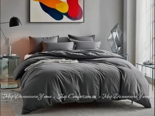 Фланелевое постельное белье Almira Mix Премиум Графитовый евро-макси