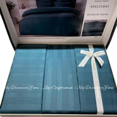 Однотонное жаккардовое постельное белье Altinbasak Always breezeway евро