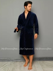 Мужской велюровый халат Nusa Ns 20665 lacivert (синий)