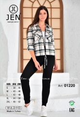 Женский костюм с фланелевой рубашкой на молнии Jen 01220