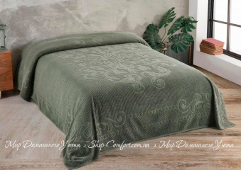 Хлопковая махровая простынь Uniko Crown Home Garden green 220х240