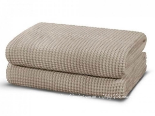 Бежевое вафельное полотенце Lappartement Waffle 76х142 warm gray