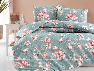 Хлопковое постельное белье First Сhoice Homesko Marea blue ранфорс евро