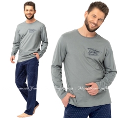 Мужская трикотажная пижама с длинным рукавом Key МNS 612