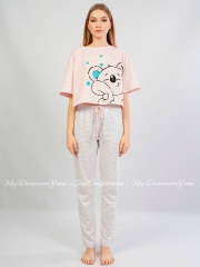 Женский комплект штаны и футболка Vienetta 1061790000 розовый