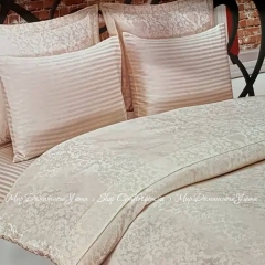 Жаккардовое постельное белье из бамбука Maison Dor Pearl beige евро
