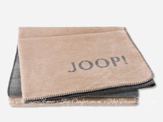 Хлопковый плед JOOP! Melange-Doubleface Sand-Stein 150х200 (B7073)