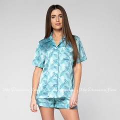 Женская атласная пижама шорты с рубашкой Shato 2206