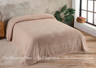 Хлопковая махровая простынь Uniko Crown Home Garden beige 220х240