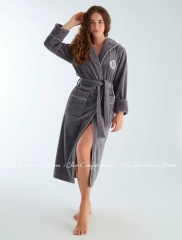 Теплый длинный женский халат с капюшоном Nusa Ns 4170 Tas