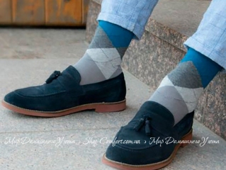 Мужские хлопковые носки Shato 011 Rhombus серые