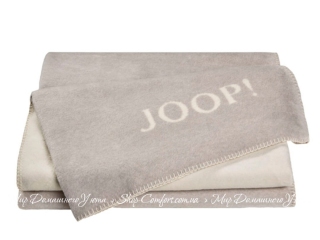 Хлопковый плед JOOP! Uni-Doubleface Rauch-Ecru 150х200 (732316)