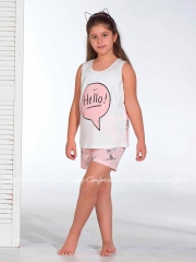 Комплект для девочки майка шорты Sevim 8189 розовая