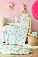 Детский набор в кроватку для младенцев 10 предметов Karaca Home Digna Pembe розовый