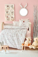 Детский набор в кроватку для младенцев 10 предметов Karaca Home Doe Pembe розовый